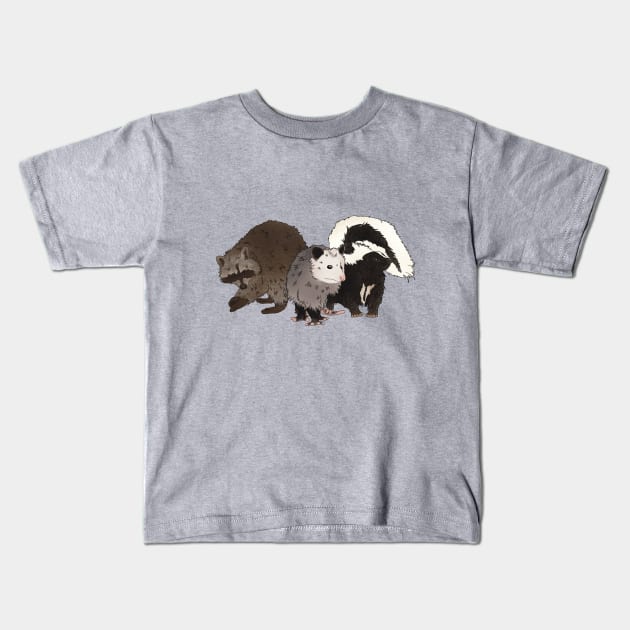 Street Cat Trio Kids T-Shirt by Black Squirrel CT